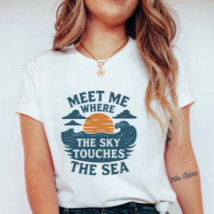 Camiseta Encontre-me Onde o Céu Toca o Mar