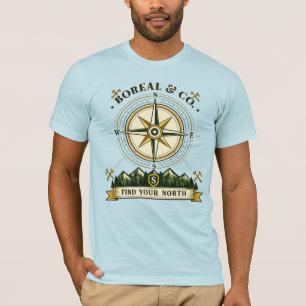 Camiseta Encontre o seu distintivo da bússola do norte BO