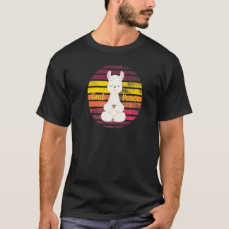 Camiseta Encontre Paz Retro Vintage Sunset Yoga Alpaca