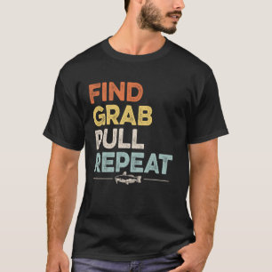 Camiseta Encontre - Pegue - Puxe - Repita - Desenho de Pesc