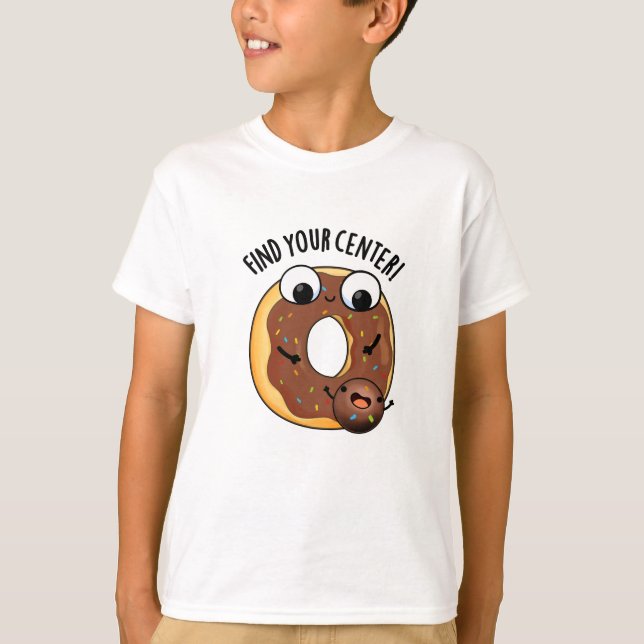 Camiseta Encontre seu centro Engraçado Rosquinha Pun Dark B (Frente)