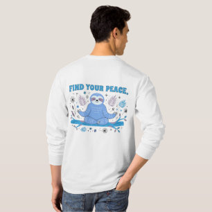 Camiseta Encontre Sua Paz Gráfico Fofo de Preguiça