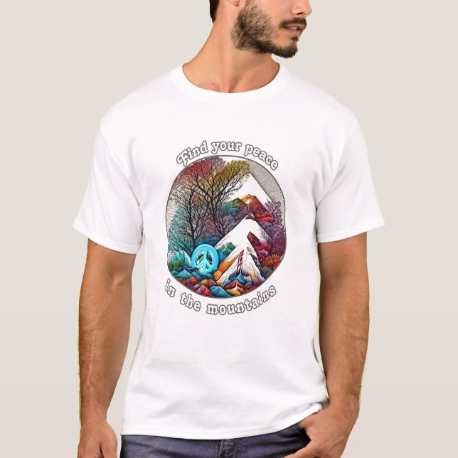 Camiseta Encontre Sua Paz Nas Montanhas (Frente)