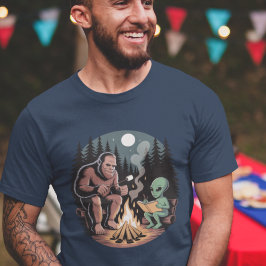 Camiseta Encontro com o Críptido Alien Bigfoot na Lua em OV