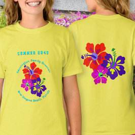 Camiseta Encontro da Família das Flores de Hibisco Lembranç