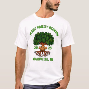 Camiseta Encontro da Família de Plantas Design Divertido de