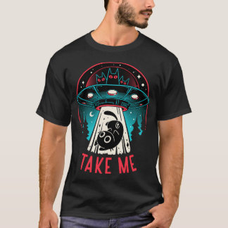 Camiseta Encontro de Alienígena de gatinho - Ufo Cat