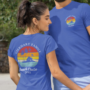 Camiseta Encontro de Cruzeiro de Praia da Família Retro Com