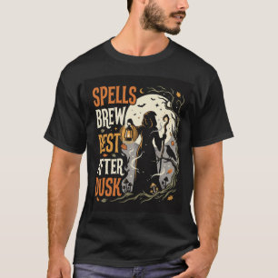 Camiseta Encontro de Feitiçaria ao Luar de Halloween