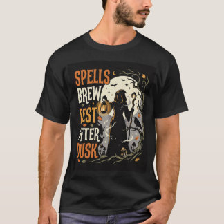 Camiseta Encontro de Feitiçaria ao Luar de Halloween