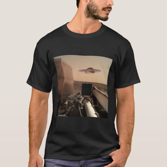 Camiseta Encontro de Saucer de OVNI de Alienígena Mars InSi (Frente)