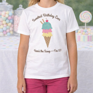 Camiseta Encontro de Sorvete de Aniversário Mais Doce de To