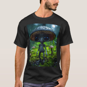 Camiseta Encontro Étero: Olhos de Alienígena de Cinza"
