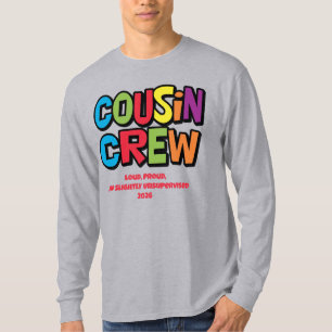 Camiseta Encontro Familiar da Tripulação de Primos Colorido