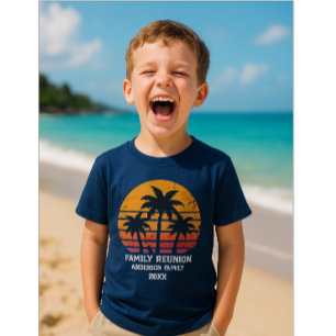 Camiseta Encontro familiar pôr do sol retrô de verão