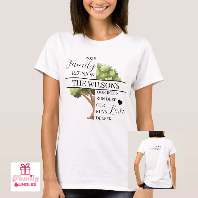 Camiseta Encontro Familiar Raiz e Amor Profundo Mulheres (Family Reunion Root and Love Deep Women T-Shirt)