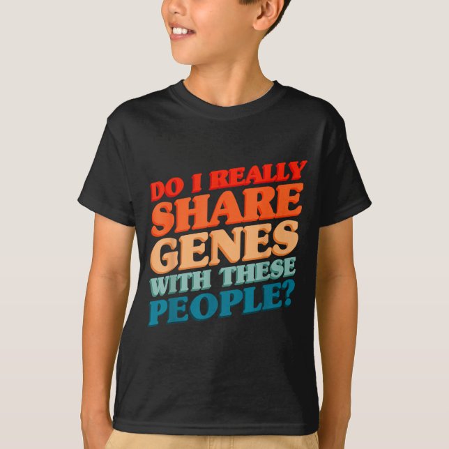 Camiseta Encontro Familiar Retro Compartilha Genes Com Esta (Frente)