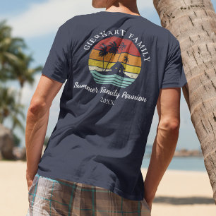 Camiseta Encontro Familiar Retro de Verão Férias Personaliz