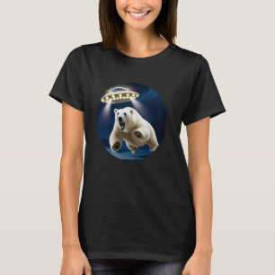 CAMISETA ENCONTROS DE UFO DE URSO POLAR ENGRAÇADOS PARA AMA