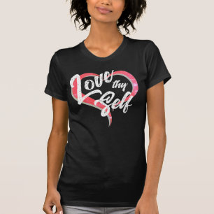 Camiseta Encorajamento Ama-te Tipografia Feminino