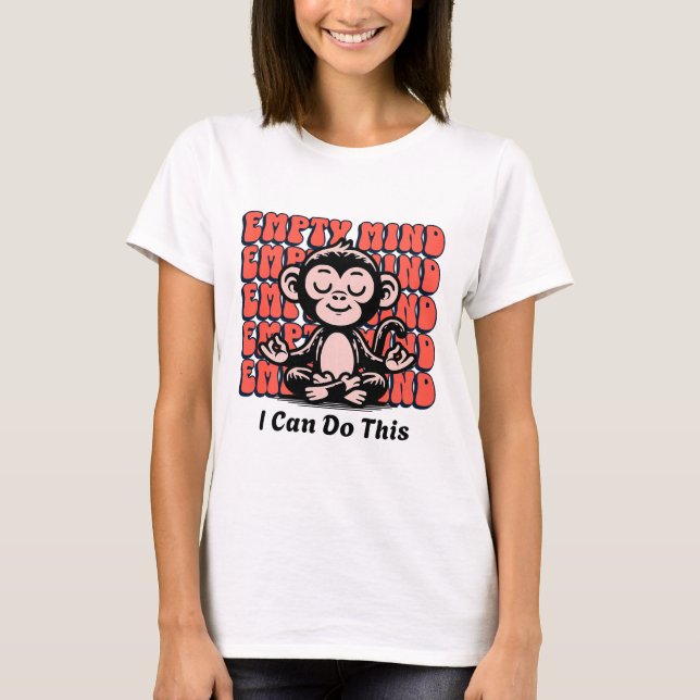 Camiseta Encorajamento de Macaco Meditando, Meditação de Yo (Frente)