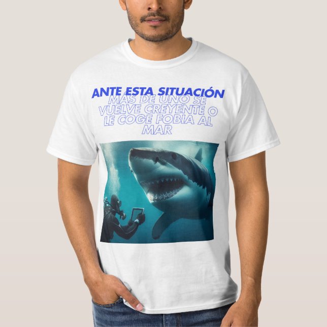 Camiseta Encuentro con un gran tiburón blanco (Frente)