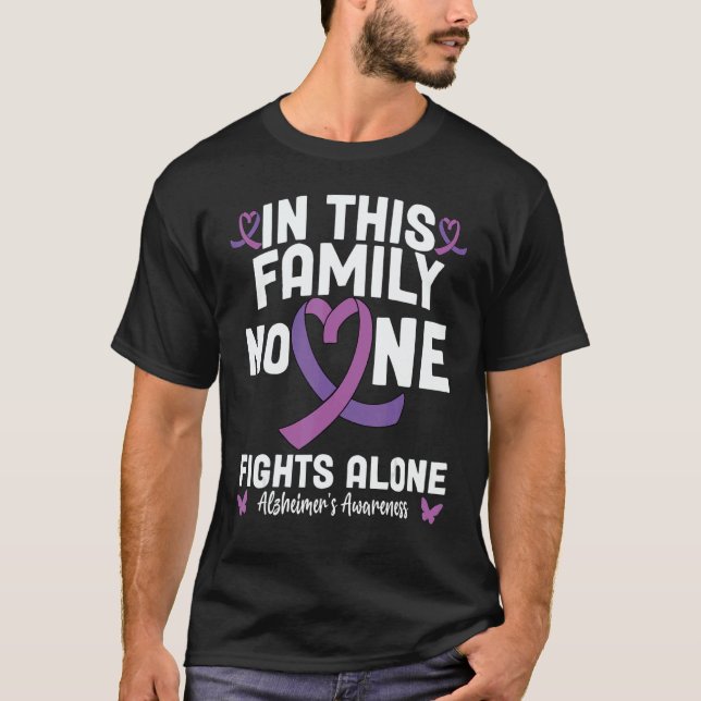 Camiseta End Alz Alzheimers Ribbon Purple Alzheimer's Aware (Frente)