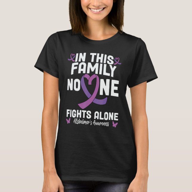 Camiseta End Alz Alzheimers Ribbon Purple Alzheimer's Aware (Frente)