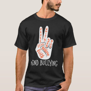 Camiseta End Bullying Peace Sign Language Unity Day Orange