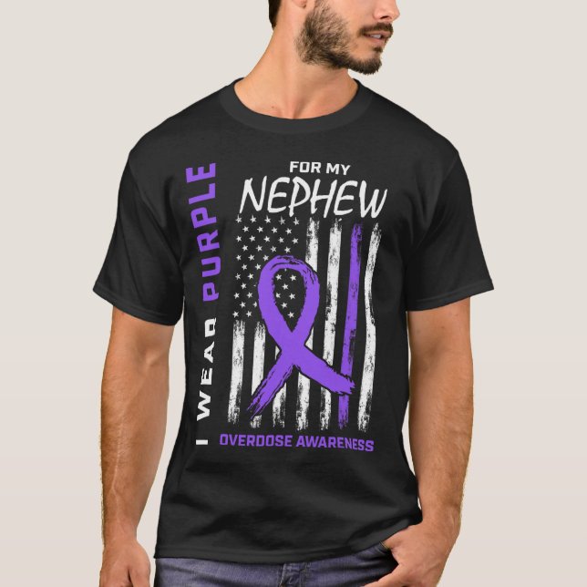 Camiseta End Overdose Awareness Shirt Nephew August Purple  (Frente)