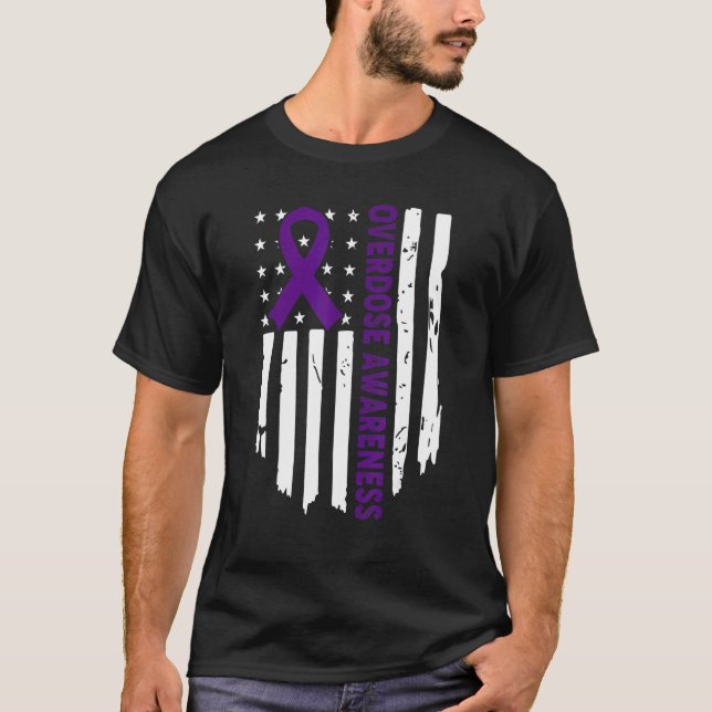 Camiseta End Overdose Pruple Ribbon Opioid Overdose Awarene (Frente)