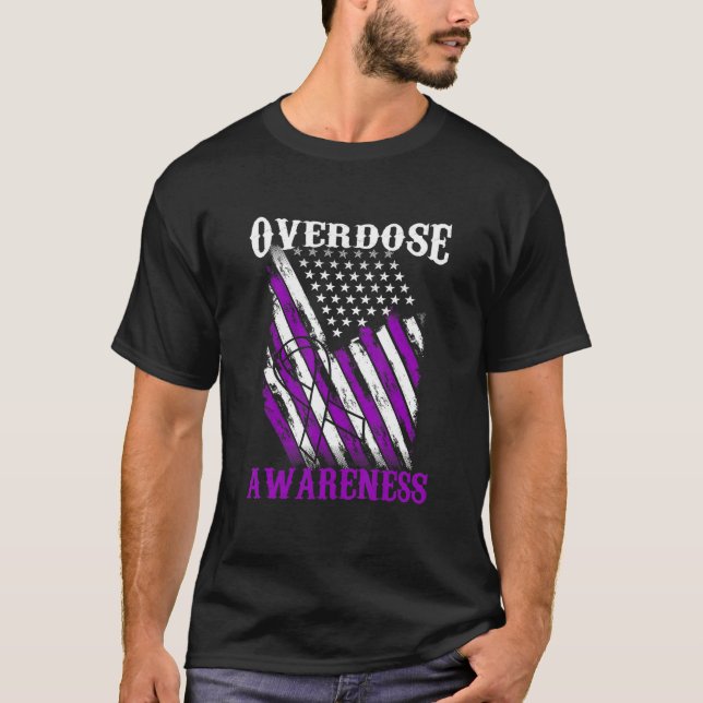 Camiseta End Overdose Pruple Ribbon Opioid Overdose Awarene (Frente)