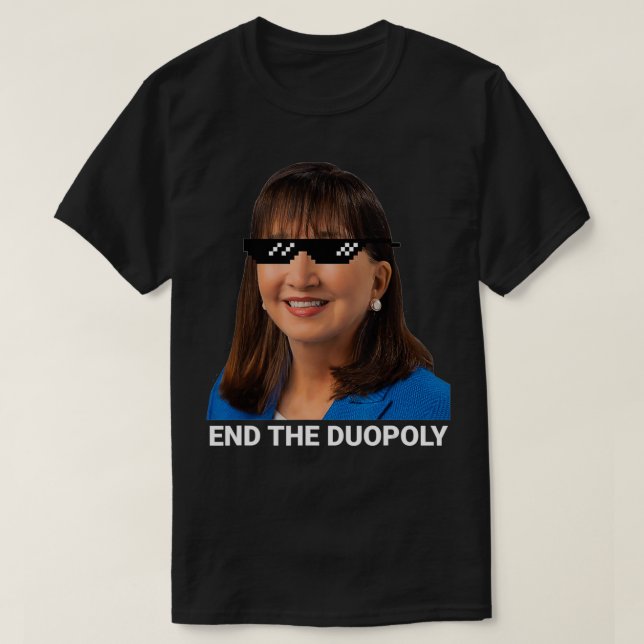 Camiseta End the Duopoly Jo Jorgensen for President  (Frente do Design)