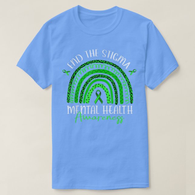 Camiseta End The Stigma Mental Health Awareness Rainbow Rib (Frente do Design)