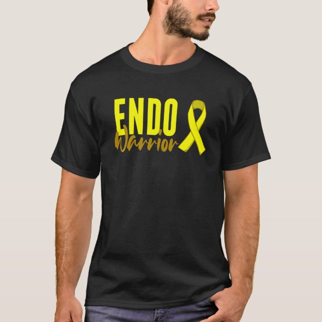 Camiseta Endo Warrior Endometriose Amarelo Fita de Sensibil (Frente)