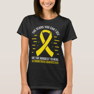 Camiseta Endometriose Sobrevivência Endometriose Amarela Fi