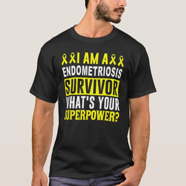 Camiseta Endometriosis Awareness Survivor Yellow Ribbon Sup (Frente)