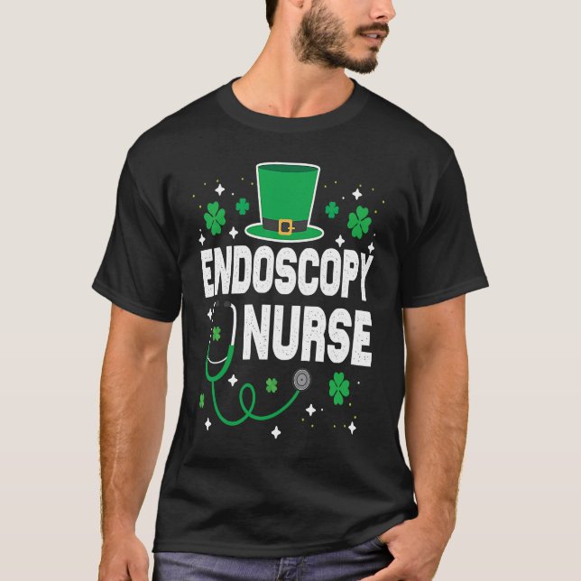 Camiseta ENDOS Nurse St Patrick's Day Lucky Nurse Shamrock (Frente)