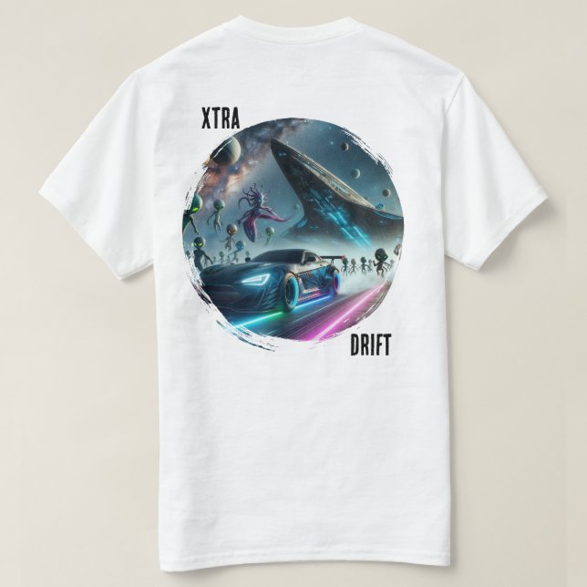 Camiseta Energia Cósmica Extra da Rua Drift (Verso do Design)