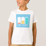 Camiseta Energia Da Bateria Carregada Por Candy Funny<br><div class="desc">Uma lata engraçada e doce com baterias indicando níveis de energia alimentados por doces.</div>