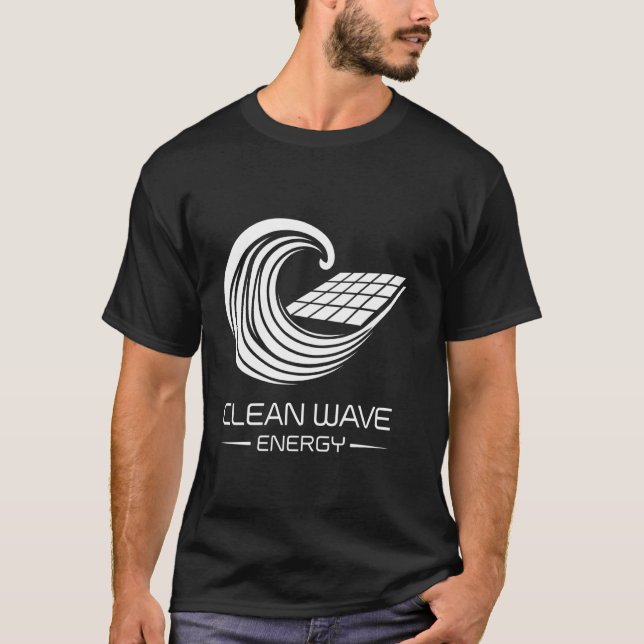 Camiseta Energia de Ondas Limpas do Dia da Terra com Energi (Frente)