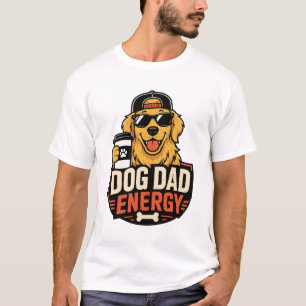 Camiseta Energia de Pai de Cachorro Roupa de Rua Engraçada
