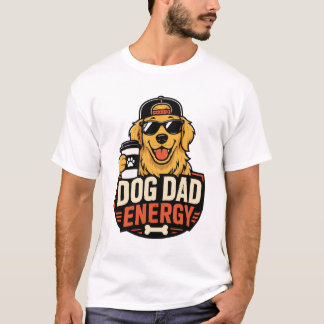 Camiseta Energia de Pai de Cachorro Roupa de Rua Engraçada