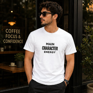 Camiseta Energia de Personagem Principal Estética Minimalis