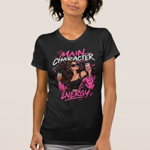 Camiseta Energia de Personagem Principal Moda Y2K Garota