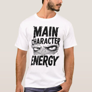 Camiseta Energia de Personagem Principal Olhar Intenso Anim