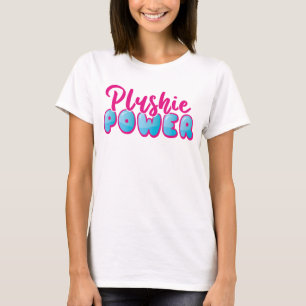 Camiseta Energia de plugue azul-rosa-rosa-branca Kawaii
