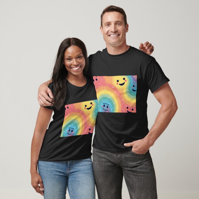 Camiseta Energia de sorriso arco-íris (Unissex)