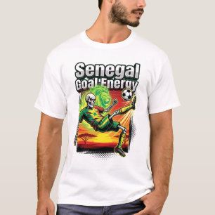 Camiseta Energia do Gol do Senegal Esqueleto Atacante Naçõe