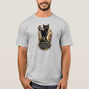 Camiseta Energia do Personagem Principal – Estética de Gato